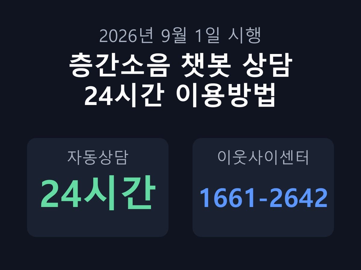 층간소음 챗봇 생겼다는데, 밤에도 상담할 수 있을까