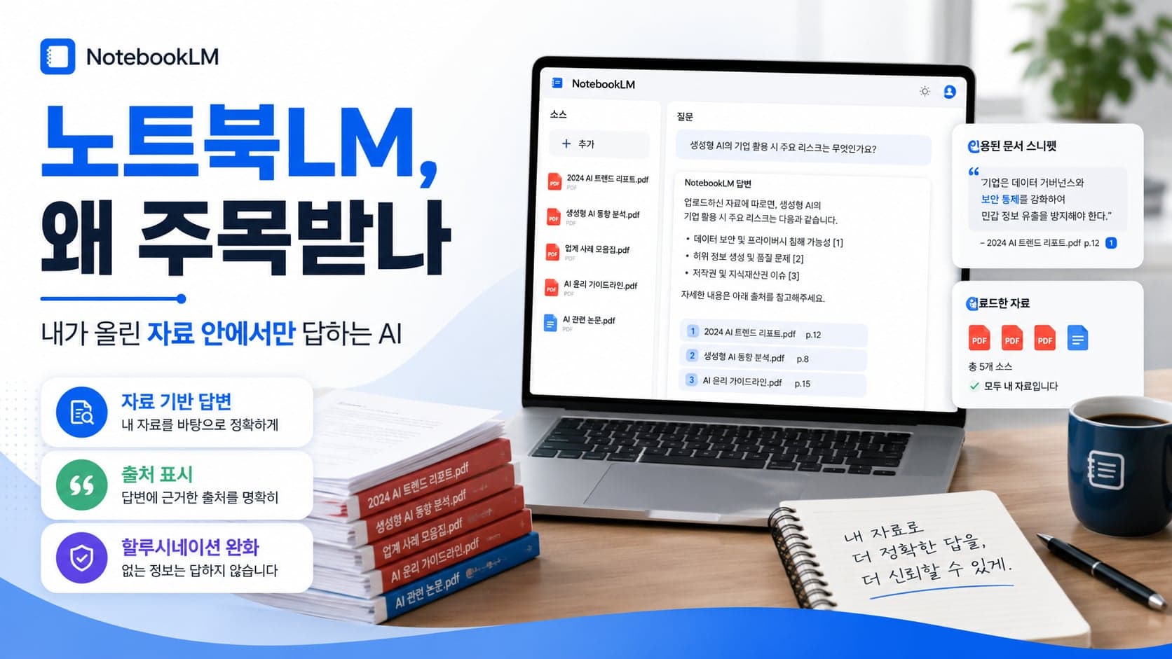 구글 노트북LM, 자료만 넣으면 헛소리를 안 하는 AI였다