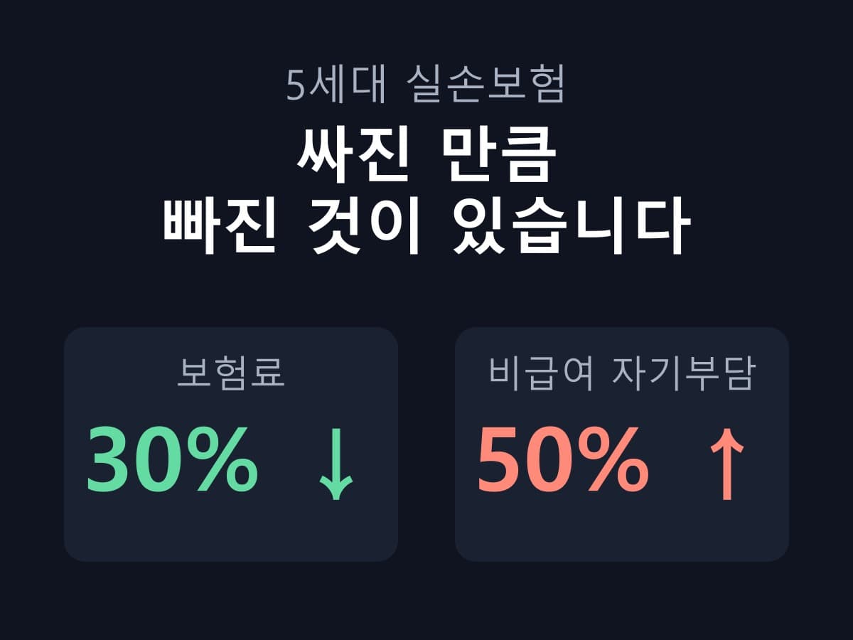 실손보험 5세대, 보험료 30% 싸다는 말만 보고 갈아타면 안 됩니다
